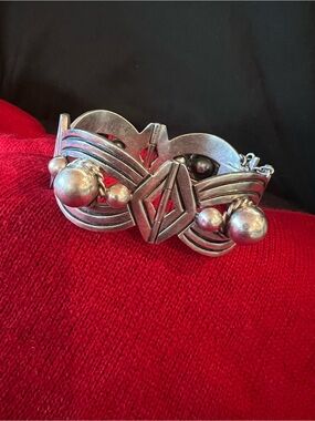 Vintage Pat Areias Sterling Silver Hinged Bracelet